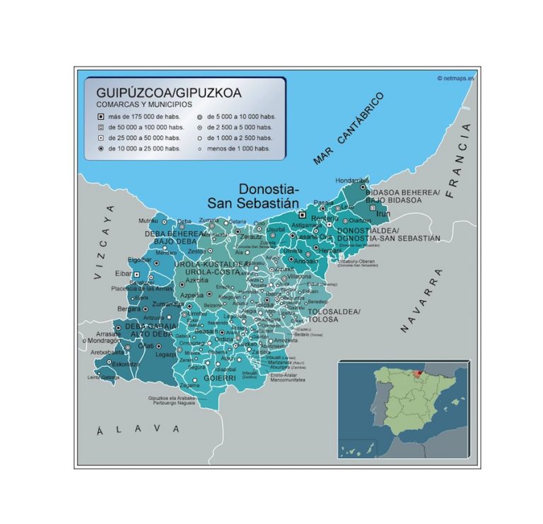 Mapa Provincia Guipúzcoa Tienda De Mapas España Y El Mundo 8514